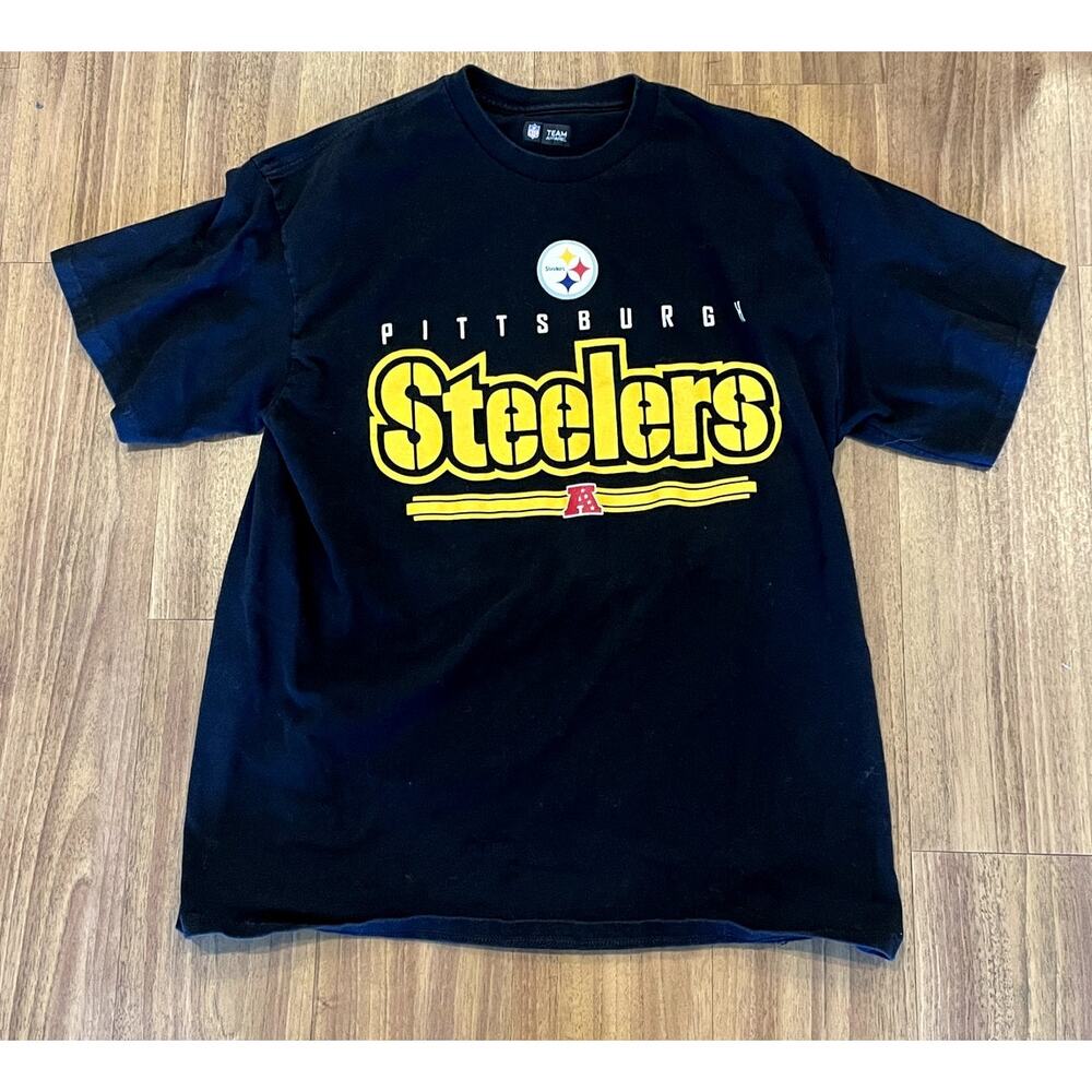 NFL Pittsburgh Steelers T Shirt Men's XL Black Cotton